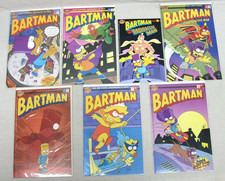 First 7 "Bartman" Comic Books #1, 1, 2, 3, 4, 5, 6  (1999) Bongo Bagged w/Board