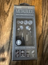 Sentry metal ear buds with microphone noise isolation spare cushions