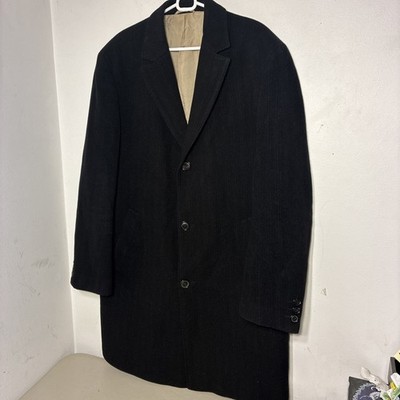 Hugo Boss Stratus Mens Coat Wool Cashmere size 56 Overcoat Black