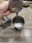 VINTAGE STAINLESS STEEL CREAM PITCHER JAPAN, HINGED FLIP LID, LOOP HANDLE, NICE. — photo 8