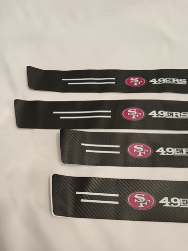 4pcs San Francisco 49ers Carbon Fiber Car Door Front/Rear Sill Plate Protector - Picture 10 of 13