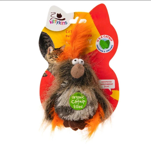 KittyKins Catnip Cuddle Cat Toy - FUZZYWUZZYBIRD Bird - Soft Feathers 4" cats