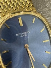 Patek Philippe Golden Ellipse Blue Sigma Dial 18k Yellow Gold 1971 Model 3548 2