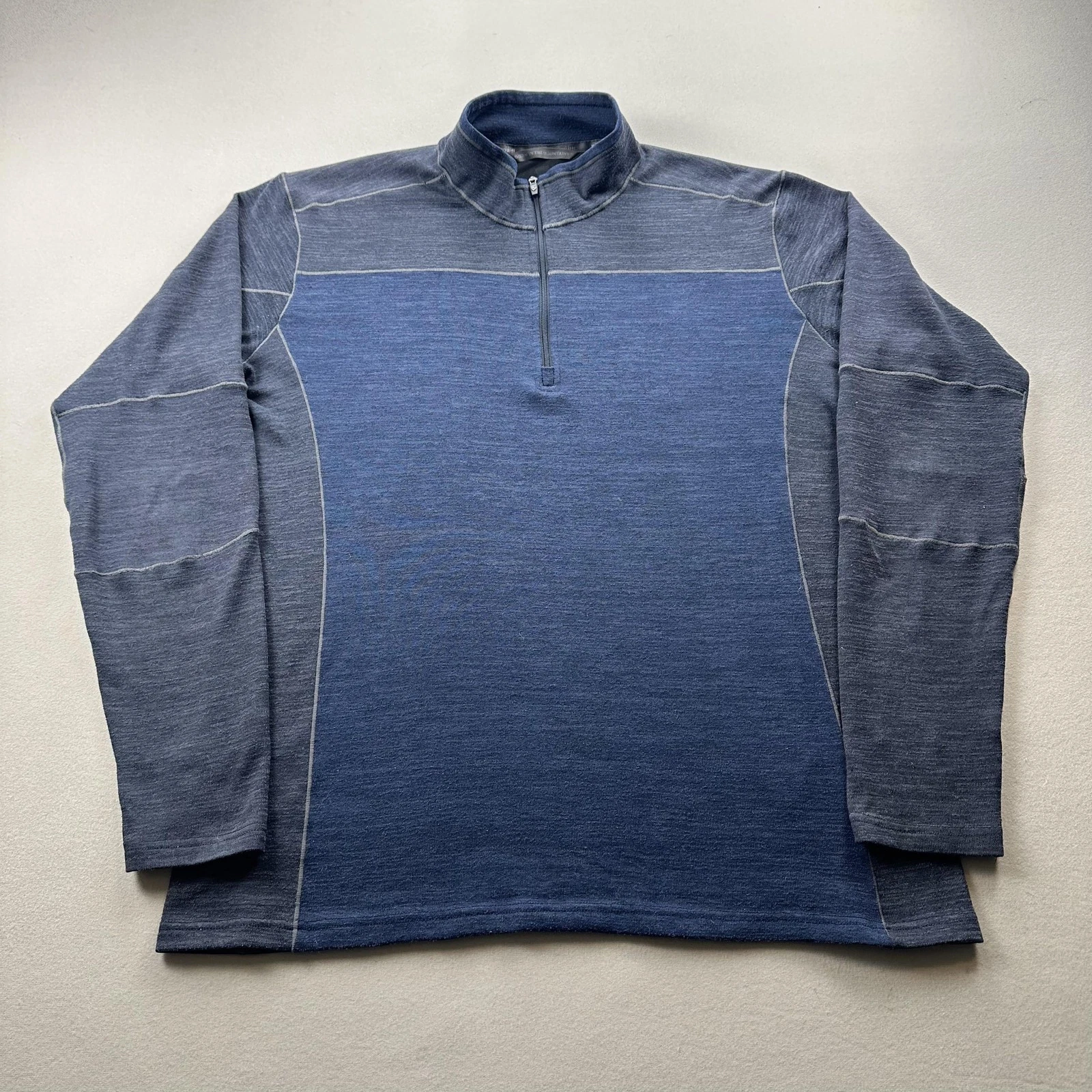 Kuhl Ryzer Sweater Shirt Mens Large Blue Pullover Layer Hiking Casual 1/4 Zip