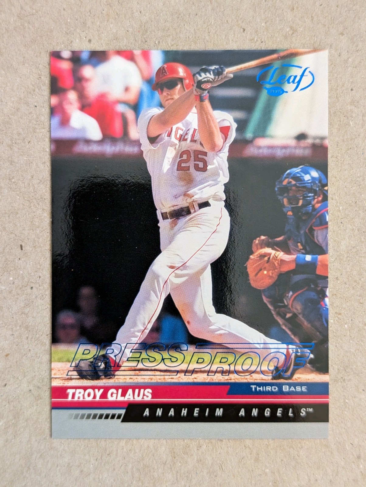 2005 Leaf - Troy Glaus #8 Press Proof Blue /75