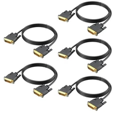 5 Pack 6 FT DVI-D to DVI-D Cable, 24+1, Dual Link, Monitor, PC, Laptop, HDTV