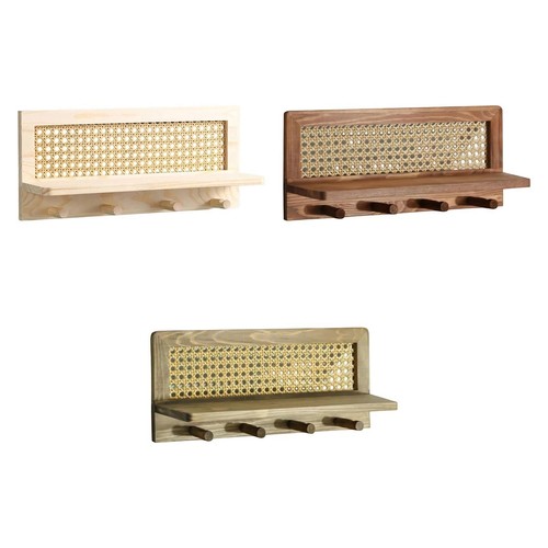 Porte-manteaux En Bois Avec étagère Murale Pour Entrée, Salle De Bain, Salon, Chambre à Coucher – Étagère Murale Avec Crochets