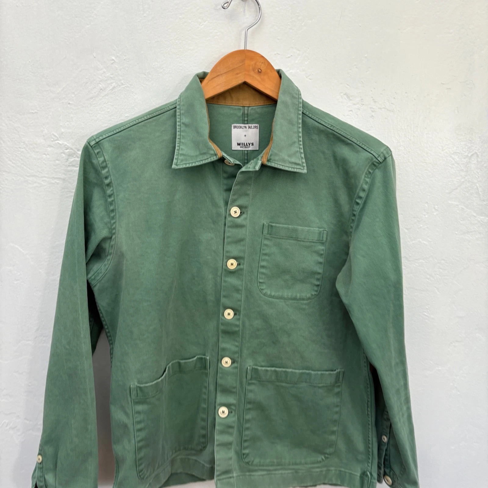 Brooklyn Tailors + Willys Detroit Chore Coat Men Size Medium Green Fits Small image 2