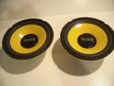 NEAR MINT Pair (2) THUMP! T1005P 10  Woofer System 350 Watts Car Woofers Yellow