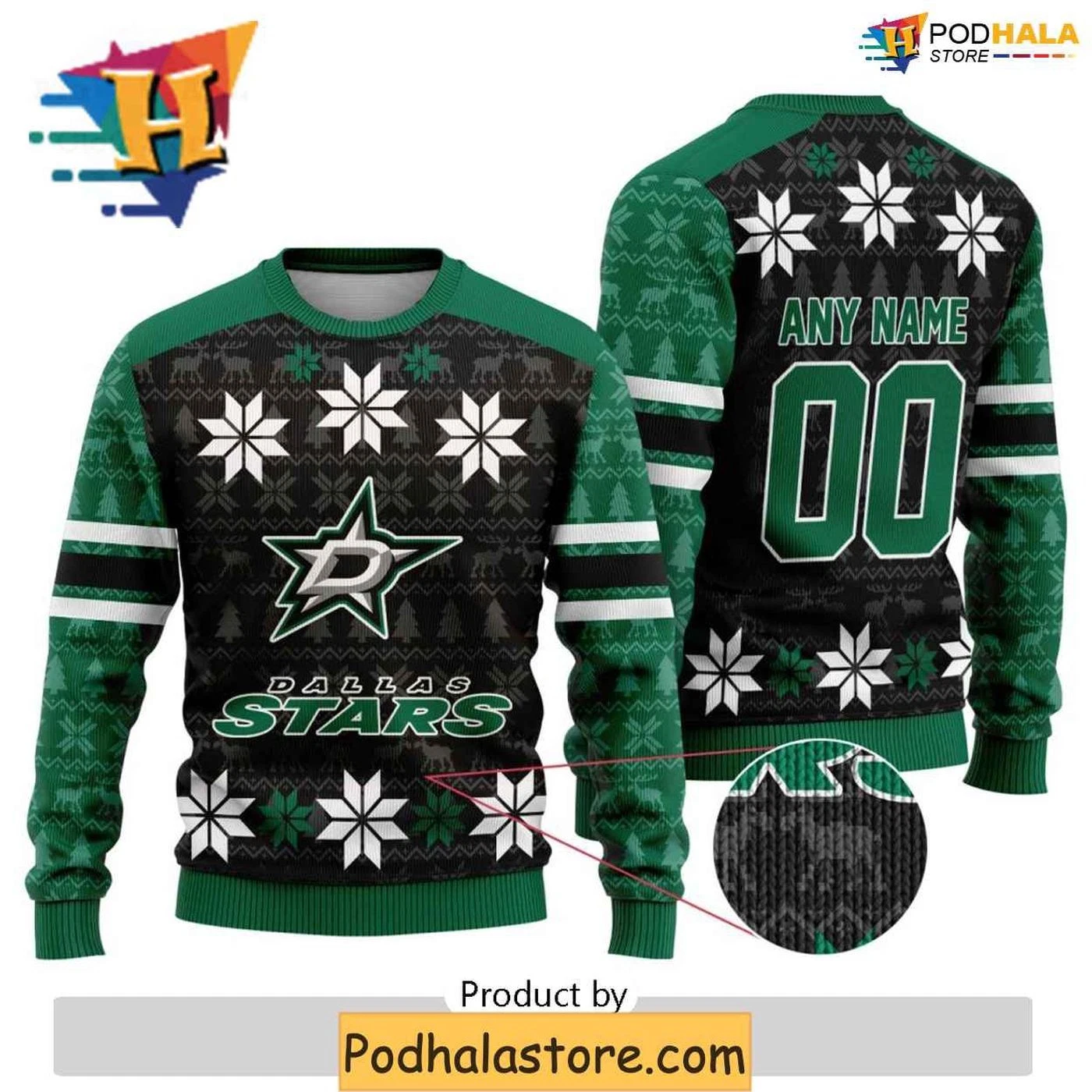 Personalized Dallas Stars Ugly Christmas Sweater, Funny Xmas Gift for Holiday