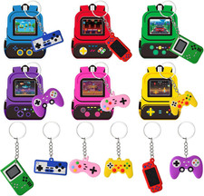 24 Pack Valentines Day Cards with Video Game Keychains for Kids Classroom School