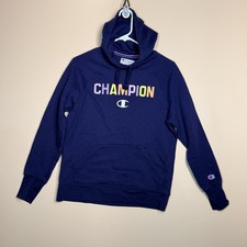 Champion Color Logo Pullover Hoody Hoodie Blue Men's Size Small S