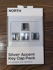 Silver Accent Key Cap Pack For Keyboards, Arrow Keys And Spacebar