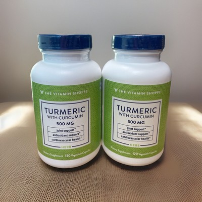 2x Vitamin Shoppe Turmeric Curcumin 500mg 120Ct , Joint & Cardio Health Bundle