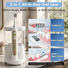 3-in-1 Electric Toothbrush Water Flosser 5 Speeds 3 Modes 30-Day Battery