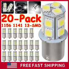 20x Super Bright White 1156 1141 13-SMD LED RV Trailer Interior Light Bulbs 12V