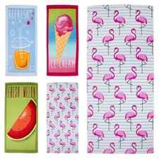 Velours Strandtuch Sommer Handtuch Melone Flamingo Eis 100% BW Badetuch Typ528