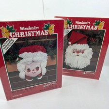Aunt Lydia's Mr  Mrs Claus Kit WonderArt Christmas New USA 1991 Kit K136/K131