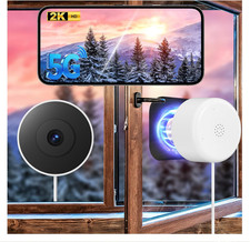 4MP/2K Window Camera for Home Security, 2Pack No Drill 5G 2.4G Wifi Indoor Secur