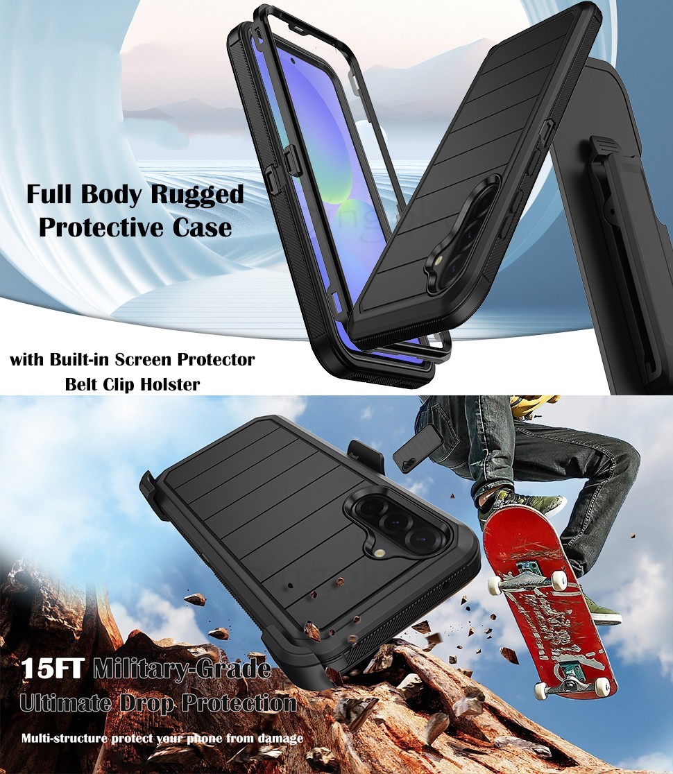 RUGGED SHOCKPROOF ARMOR HYRBID Phone Case Cover Belt Clip Stand SCREEN PROTECTOR