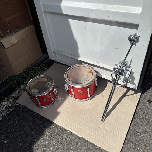 Free P&P. 10” and 12” Premier Tom Drum w Stem Mount. Red Finish. Cymbal Arm - Picture 18 of 22