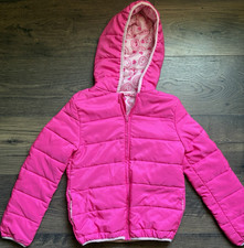 Derek Heart Girls Pink Puffer Jacket Hooded Lined Zip Short Size 10