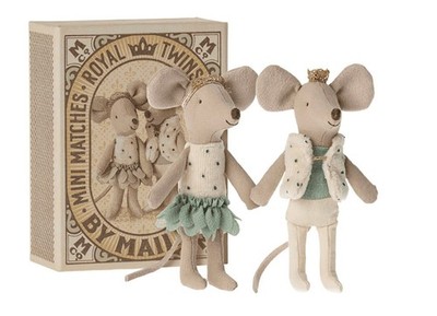 Maileg: Royal Twins in Box, Zwillinge kl. Bruder / Schwester, Prinz / Prinzessin