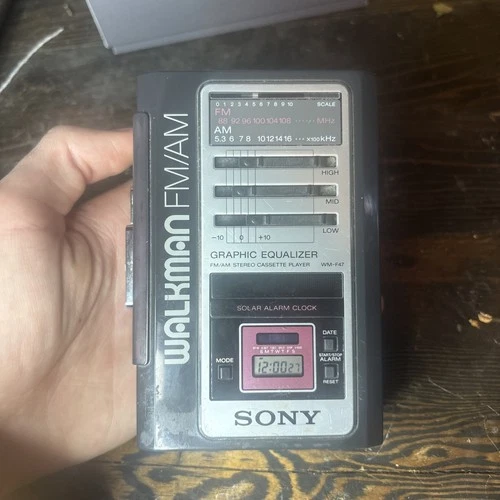 RARE Red Vintage Sony Walkman WM-F47 Radio Cassette Sports Player - Works!