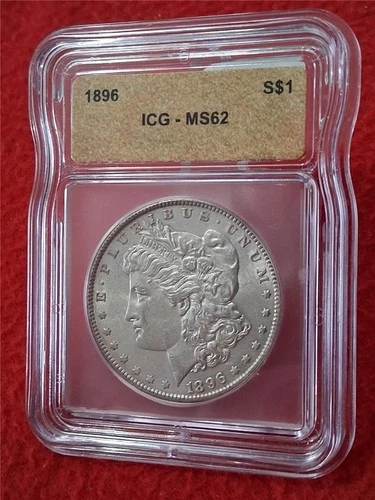 1896 MORGAN S$1 SILVER DOLLAR ICG MS 62                              #MF-0732
