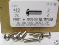  10-24x3/4 Button Head Hex Socket Cap Screws Stainless Steel 30 
