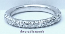 1.2 ct H VS round diamond eternity pave set wedding ring 18k white gold size 7