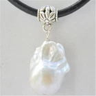 Classic Natural White luster baroque kasumi pearl necklace 14x20 mm +chain