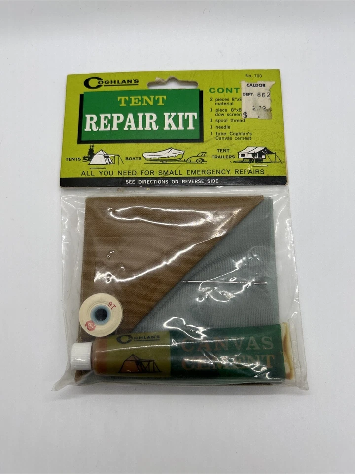 Kit de reparación de carpa Coghlan’s vintage, parches pantalla hilo de cemento y aguja Nuevo de Lote Antiguo Foto 4 de 4