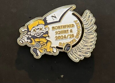 2025 FARGO SQUIRT/QUEBEC PEEWEE LARGE NORTHFIELD RAIDER SQT A SLIDER HOCKEY PIN