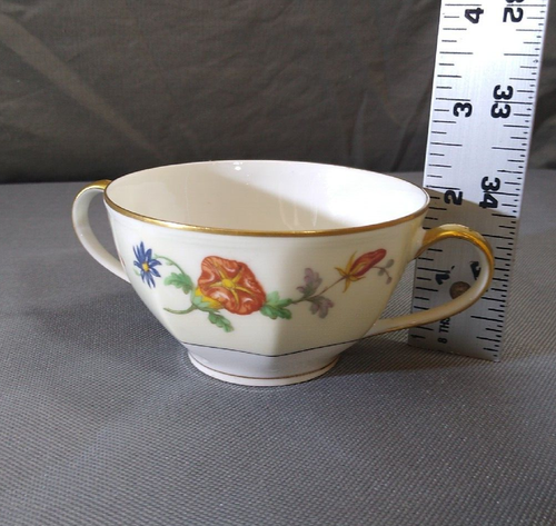 Taza y platillo Boullion de doble mango Pierrefonds Theodore Haviland Limoges de colección - Imagen 11 de 24