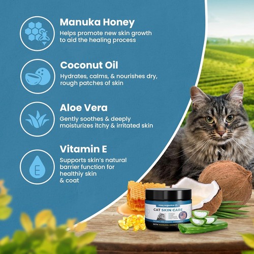 Cat Paw Balm Cat Cream 2 Oz: Hot Spot Treatment for Cats Dermatitis, Mange Treat - Picture 2 of 6