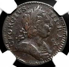 GREAT BRITAIN King George III 1773 AD England, 1760-1820 Farthing 1/4p, NGC VF30