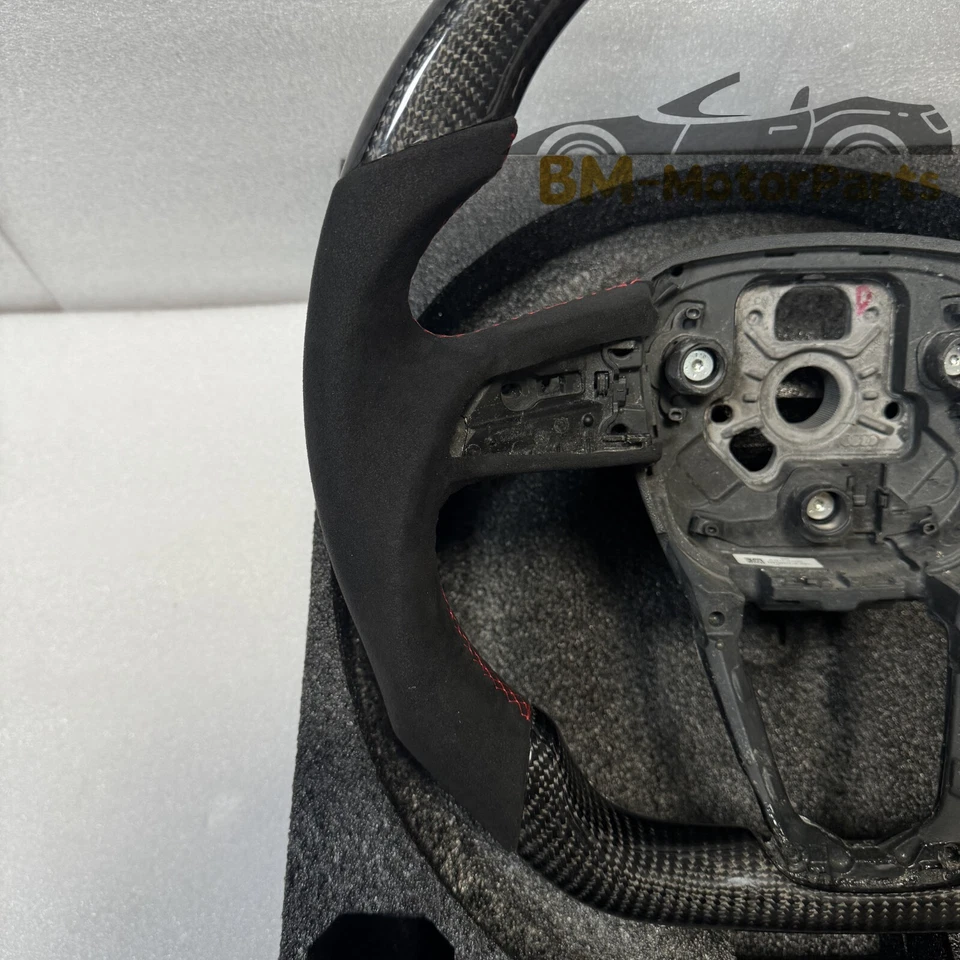 Carbon Fiber Alcantara Steering Wheel Fit for Audi Q5 Q3 Q7 Q8 Q2 SQ7 SQ8 S5 RS3 - Image 3 of 4