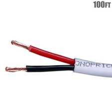 100FT 16AWG In Wall CL2 Rated 16/2 Conductor Gauge Black/Red Speaker Wire Cable