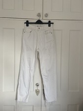 Zara White Mom Fit Ankle Length Jeans - Size 8