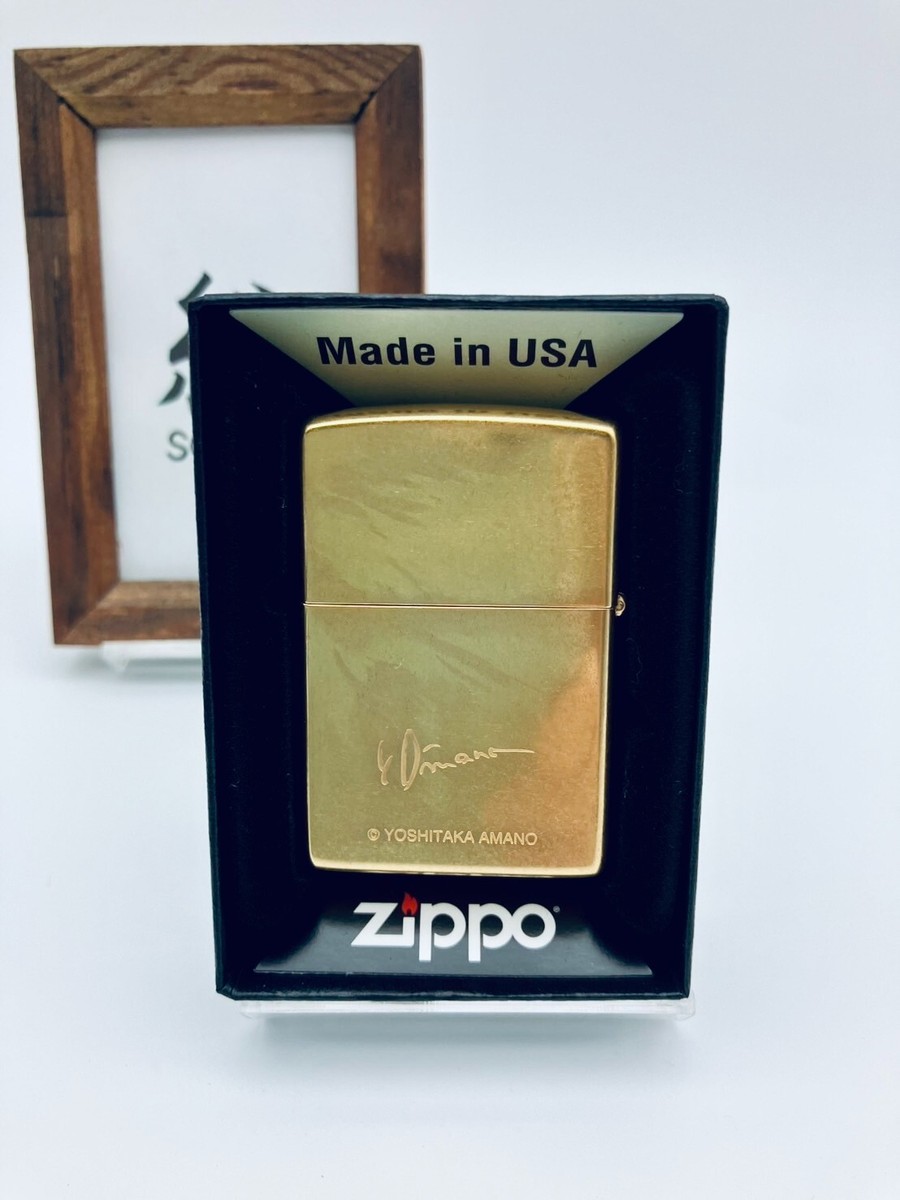 フィフティーズ★24kt貼りゴールドパンサー希少✨ Zippo Final Fantasy 10 Ⅹ Yoshitaka Amano Water Warrior Gold Japan