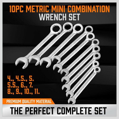 20Pc Mini Spanner Set Metric & SAE Small Wrenches Combination Storage Bag Stubby - Picture 4 of 9