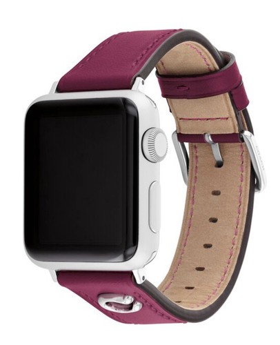 Coach 38 mm / 40 mm Lederarmband Ersatzband für Apple Watch Hyazinthe Pink