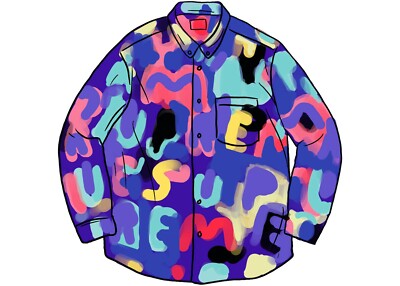 Supreme Painted Logo Shirt Royal SS20 (Size M: Medium) (New W
