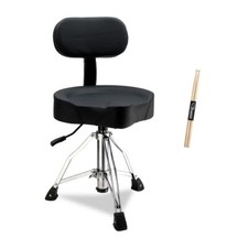 Drum Throne with Backrest, Hydraulic Drum Stool Adjustable Height, Heavy Duty Hy