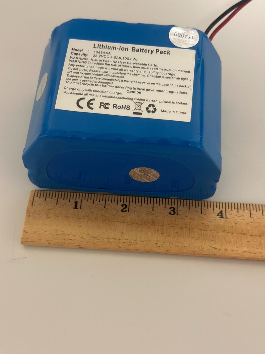 Li-ion Power Battery Model: 1588AAA 25.2VDC 4.0Ah 100.8Wh