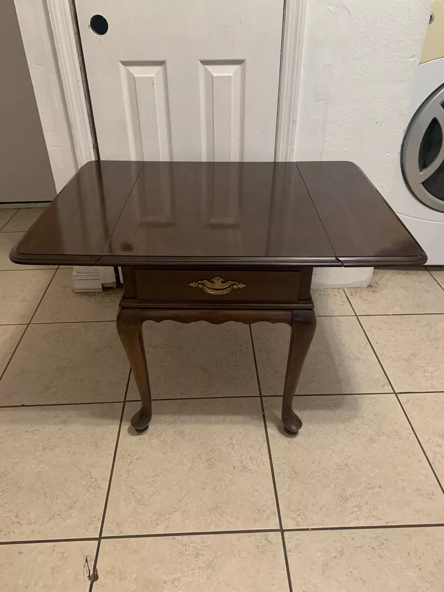 Vintage Middle Century ETHAN ALLEN Mahogany Drop Leaf Side End Table