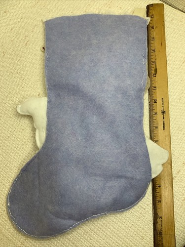 Bucilla Felt Christmas Stocking Snowflake Santa Polar Bear FINISHED HandMade 18" - Picture 5 of 5