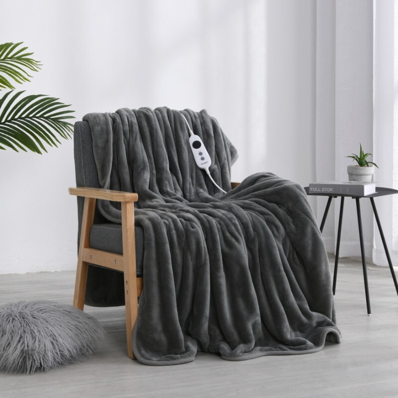 Dreamaker Coral Fleece Heated Throw (Light Grey) 200x180 Silver eBay