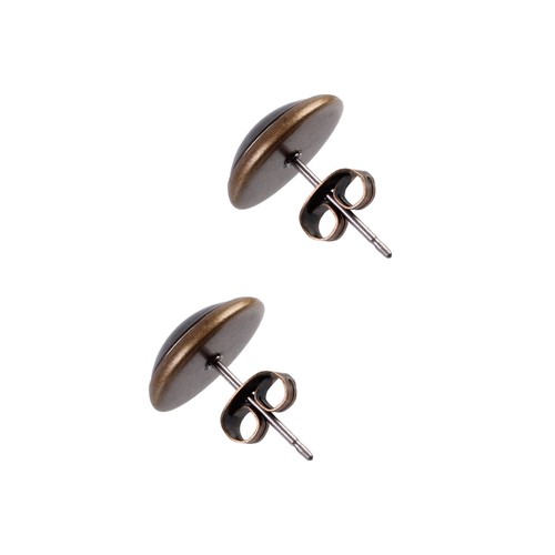Mylery Ohrstecker Paar mit Motiv Bayern Oktober-Fest Blau Weiß Rauten bronze ver - Picture 6 of 6